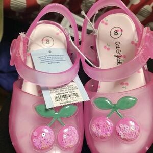 Cat & Jack Cherry Embellished Pink Sandals